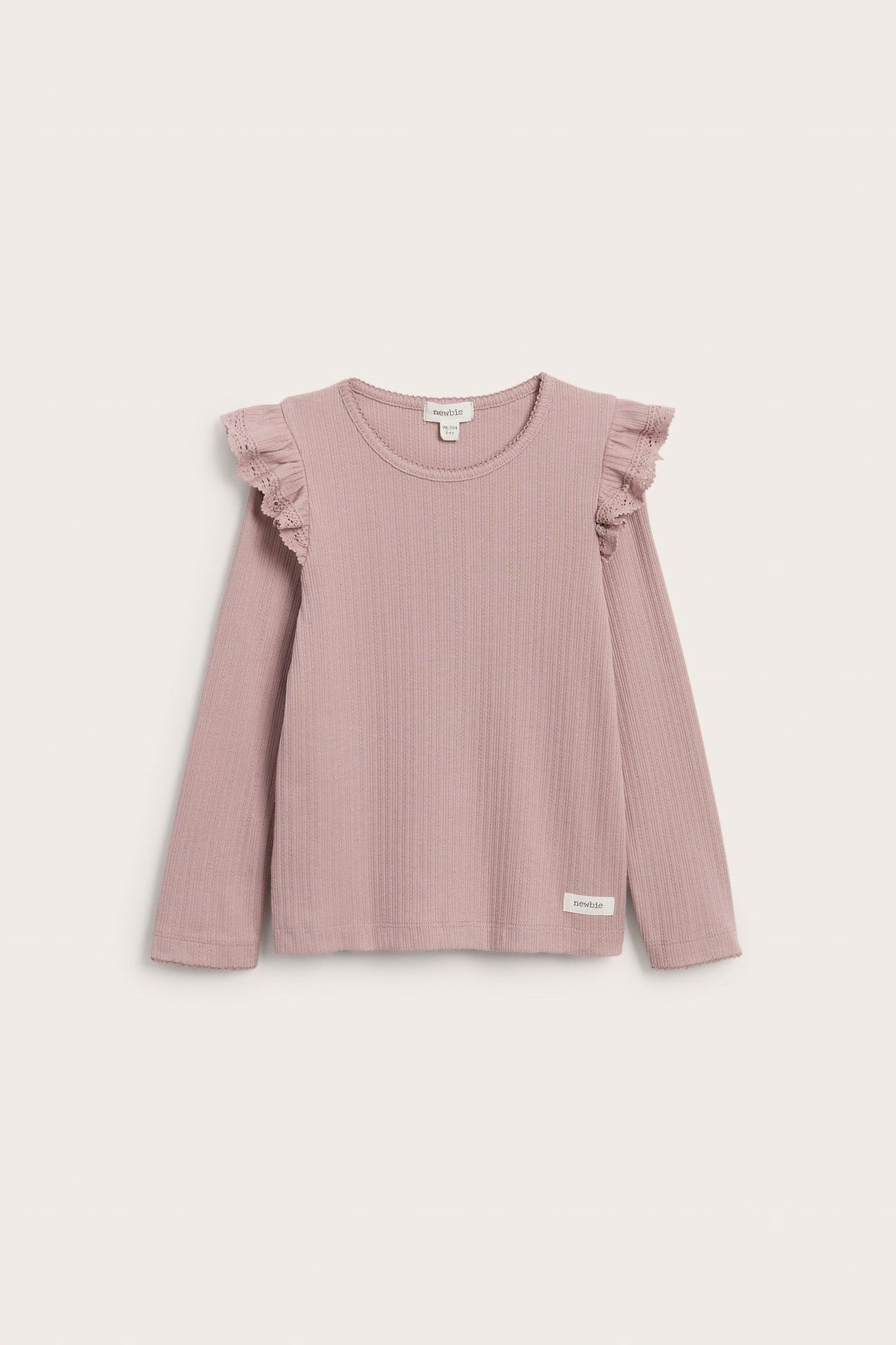 Baby & Kids pink ribbed top with frills