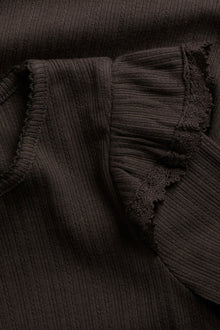Baby & Kids brown ribbed top with frills