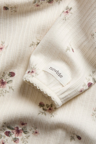 Baby ribbed floral bodysuit