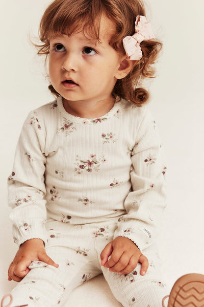 Baby ribbed floral bodysuit
