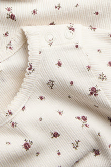 Baby white floral ribbed bodysuit