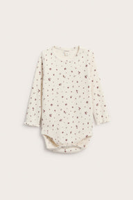 Baby white floral ribbed bodysuit