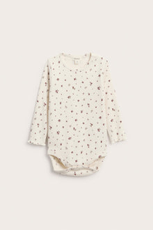 Baby white floral ribbed bodysuit