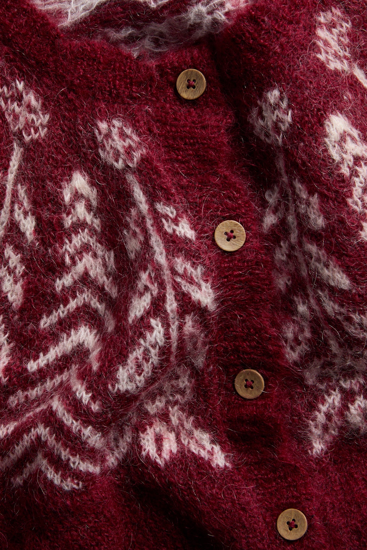 Women's red knitted Christmas cardigan