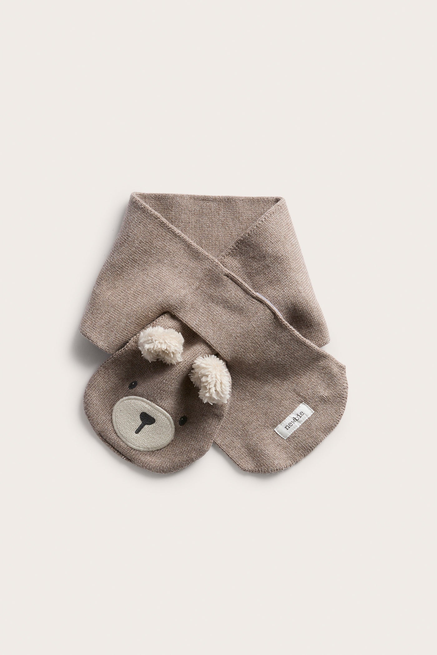 Kids brown teddy bear scarf