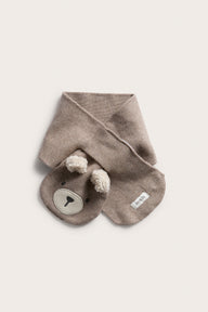 Kids brown teddy bear scarf