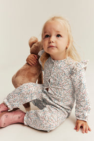 Baby floral jumpsuit with ruffle