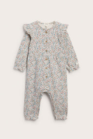 Baby floral jumpsuit with ruffle