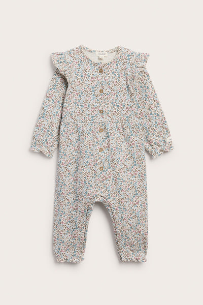 Baby floral jumpsuit with ruffle