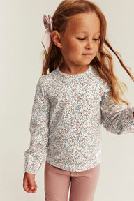 Baby & Kids floral top with picot collar