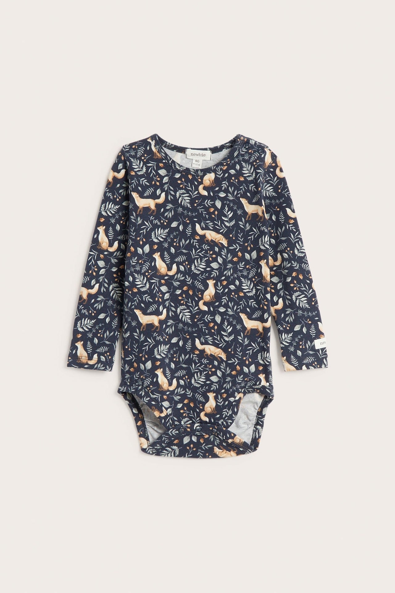 Baby blue bodysuit with all-over pattern