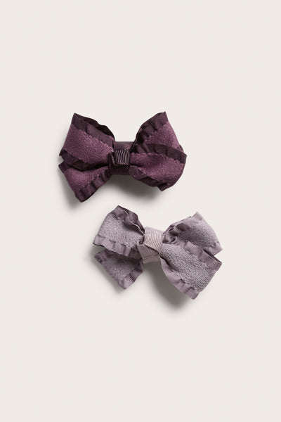 Kids purple hair slide with bow (2-pack)