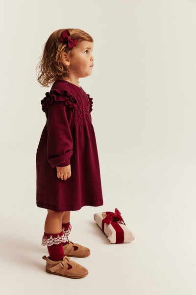 Baby red christmas dress with frills