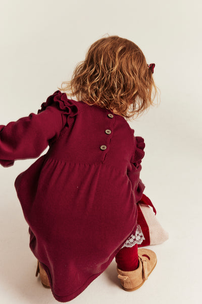 Baby red christmas dress with frills