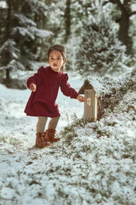 Baby red christmas dress with frills