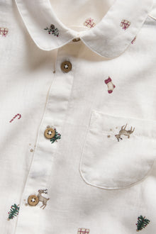 Kids white shirt with all-over pattern