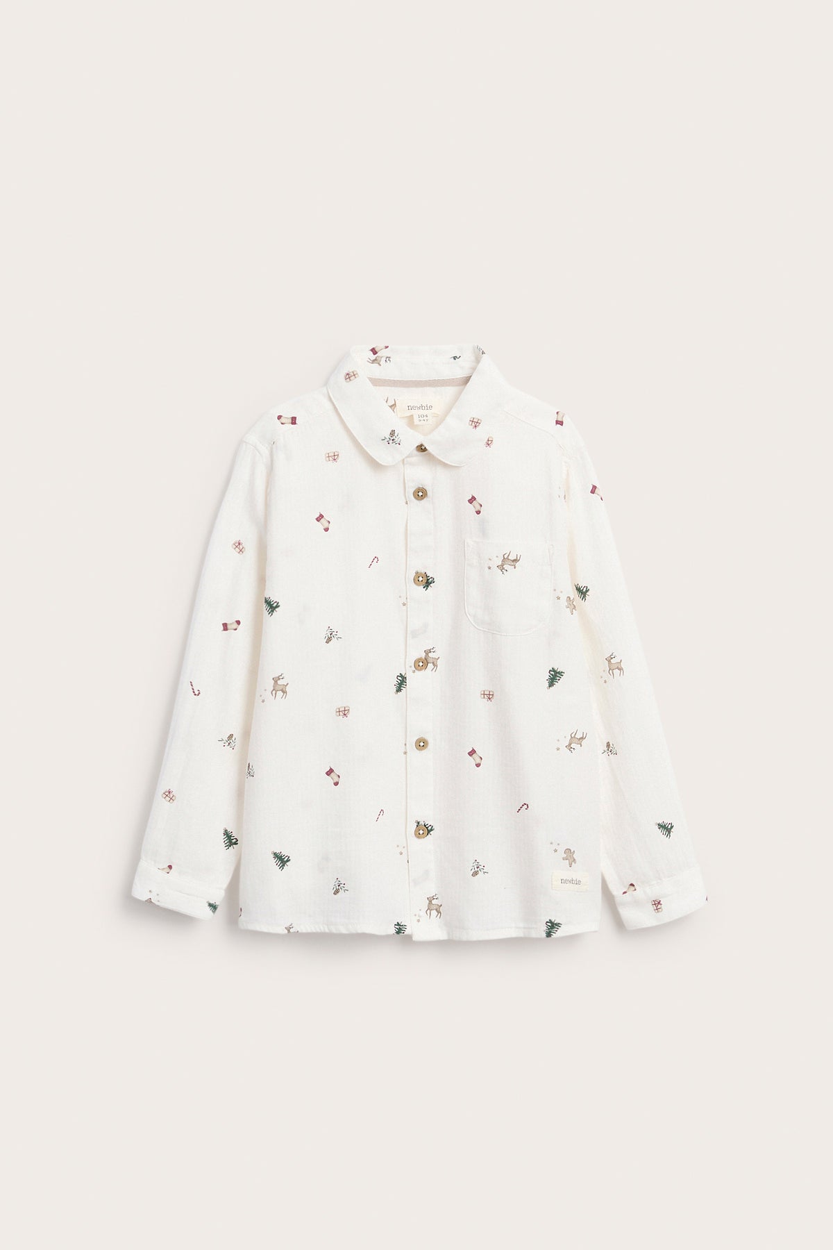 Kids white shirt with all-over pattern