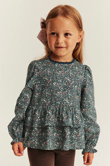 Kids floral blouse with frills
