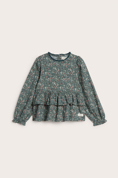 Kids floral blouse with frills