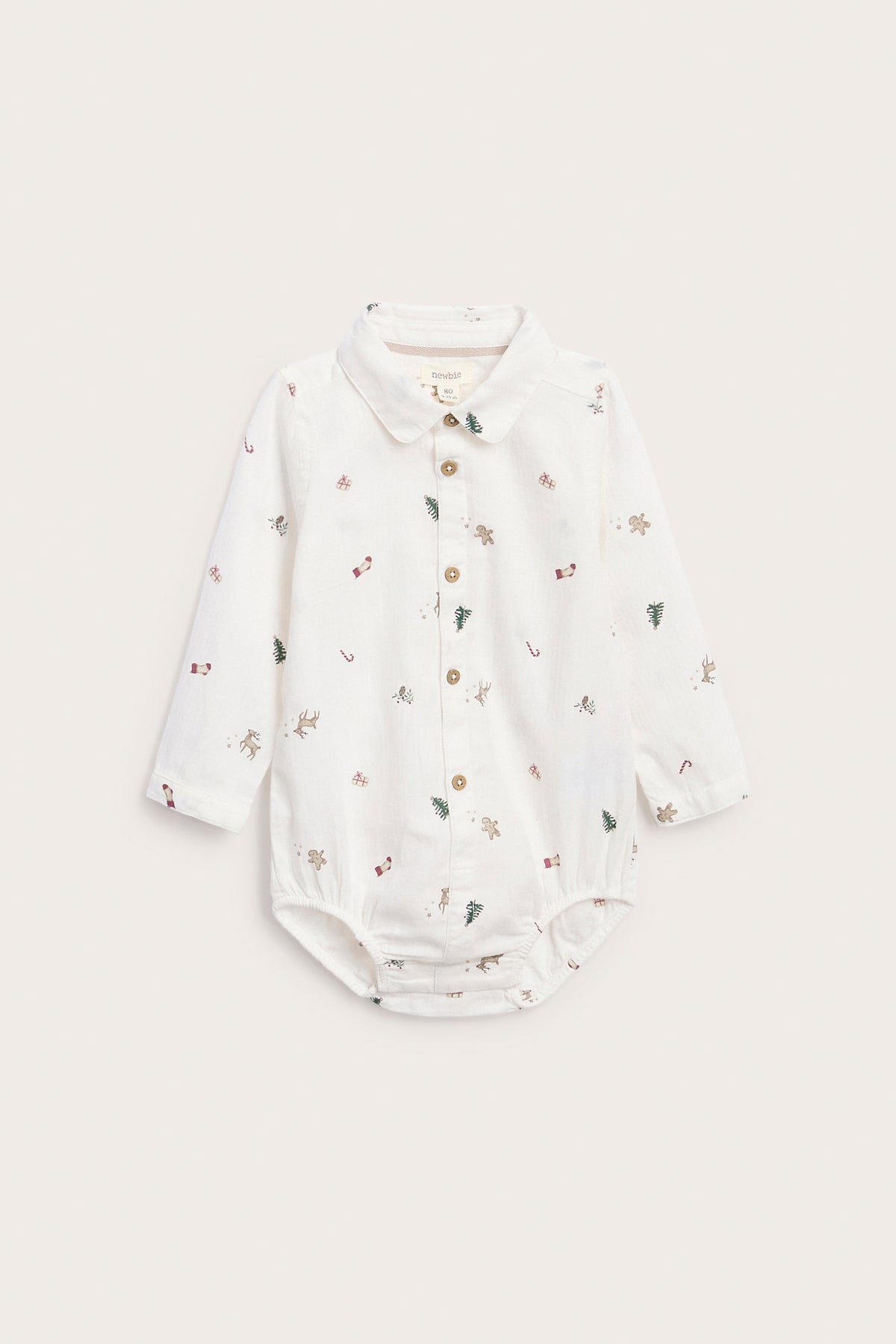 Baby white patterned shirt bodysuit