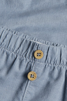 Baby blue corduroy trousers with embroidery