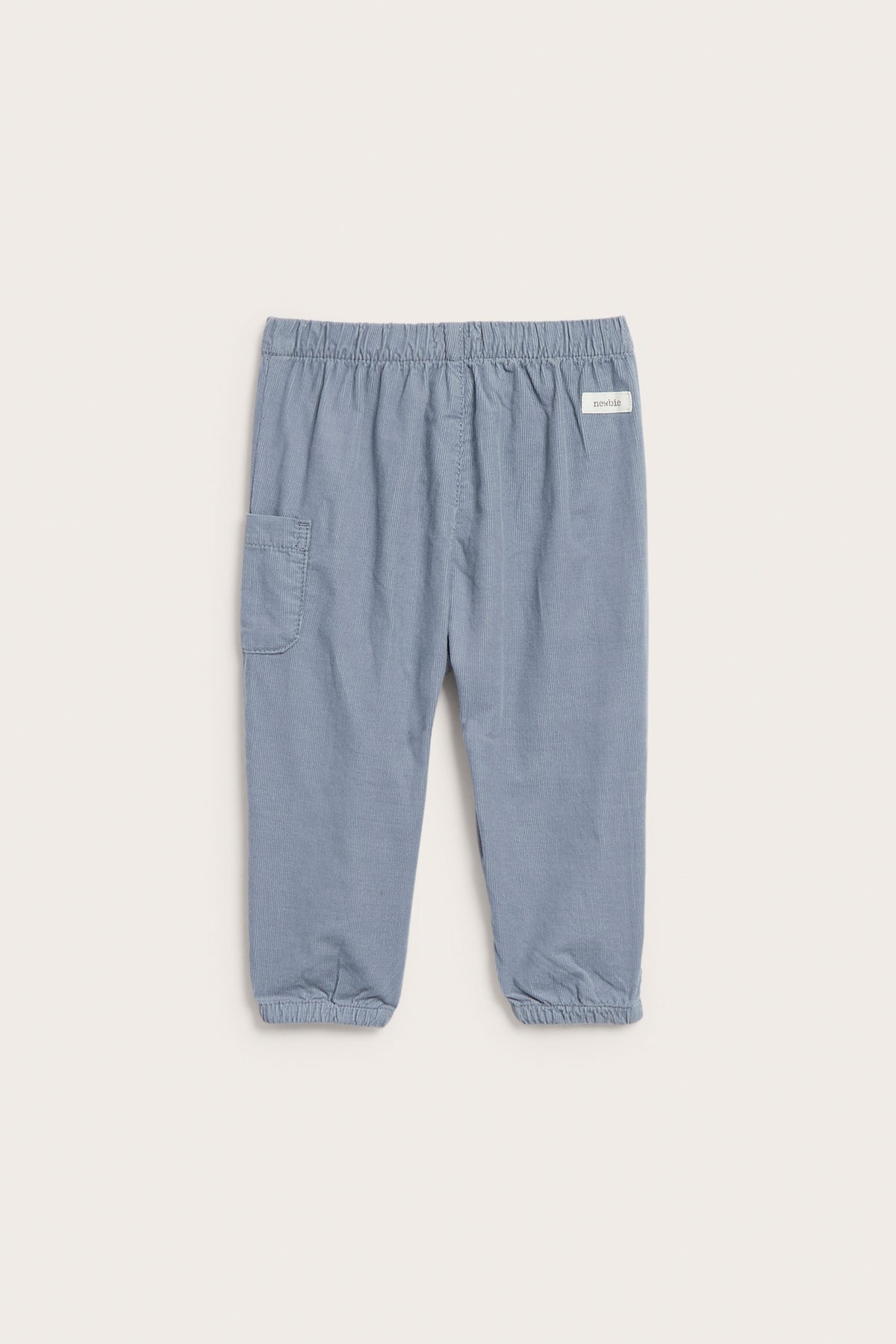 Baby blue corduroy trousers with embroidery