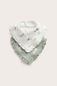 Baby bibs with frill (2-pack)