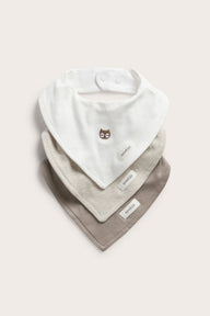 Baby bibs with embroidery (3-pack)