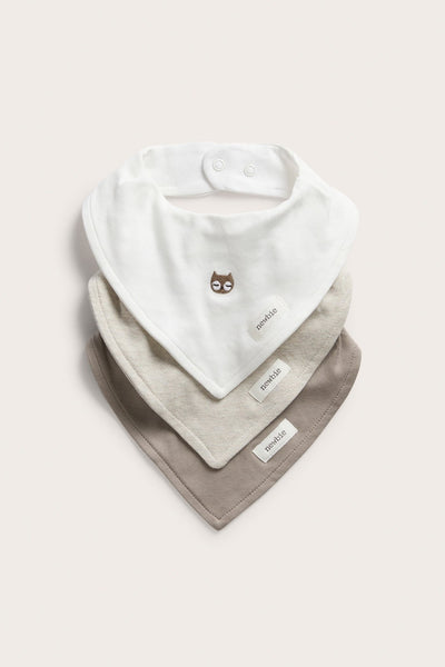 Baby bibs with embroidery (3-pack)