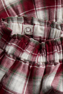 Kids red & white checked skirt with lace