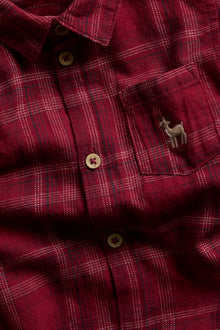 Baby red checked shirt bodysuit with collar
