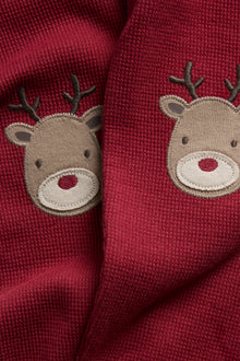 Baby red leggings with Christmas detail