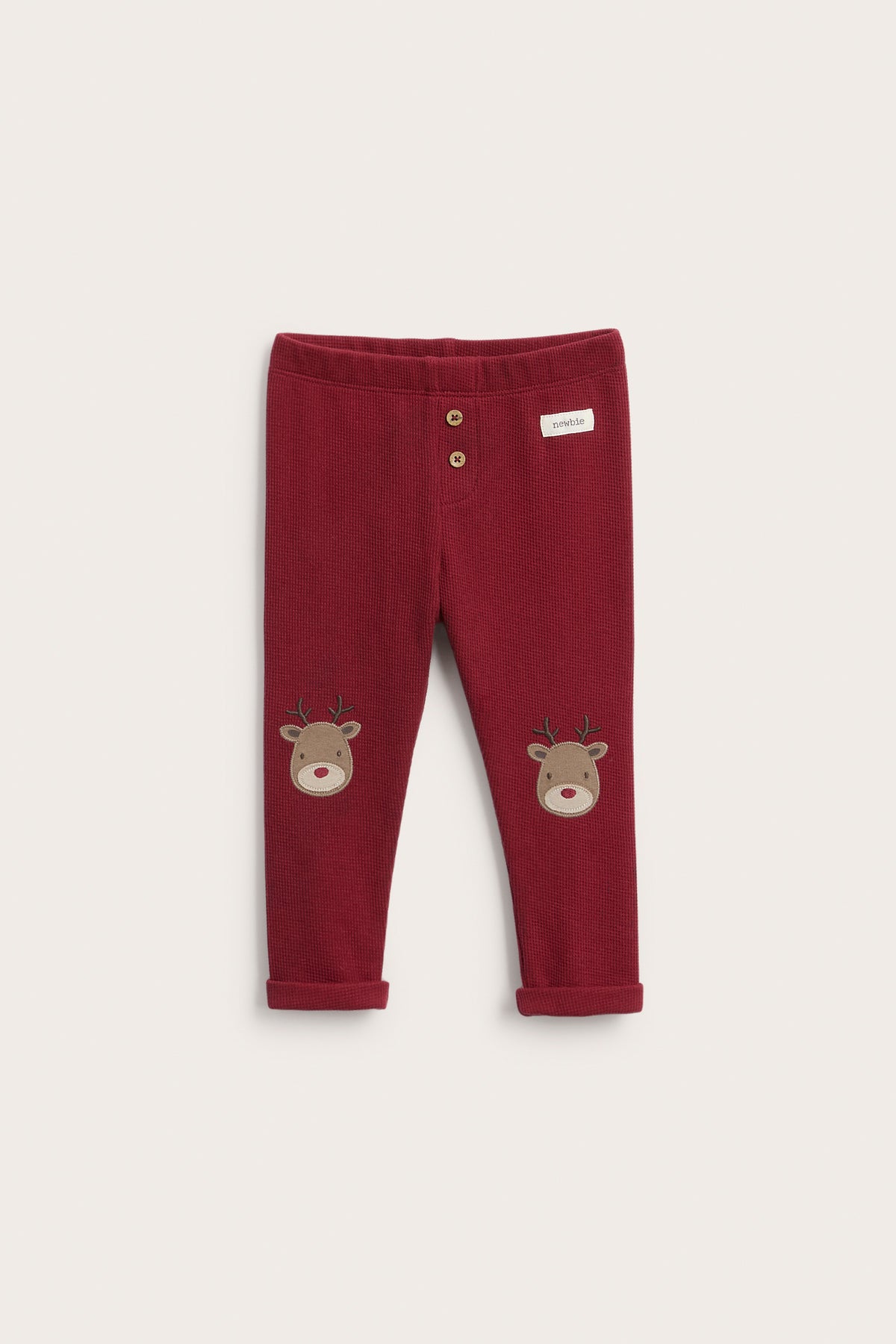Baby red leggings with Christmas detail