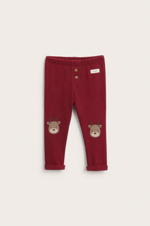Baby red leggings with Christmas detail
