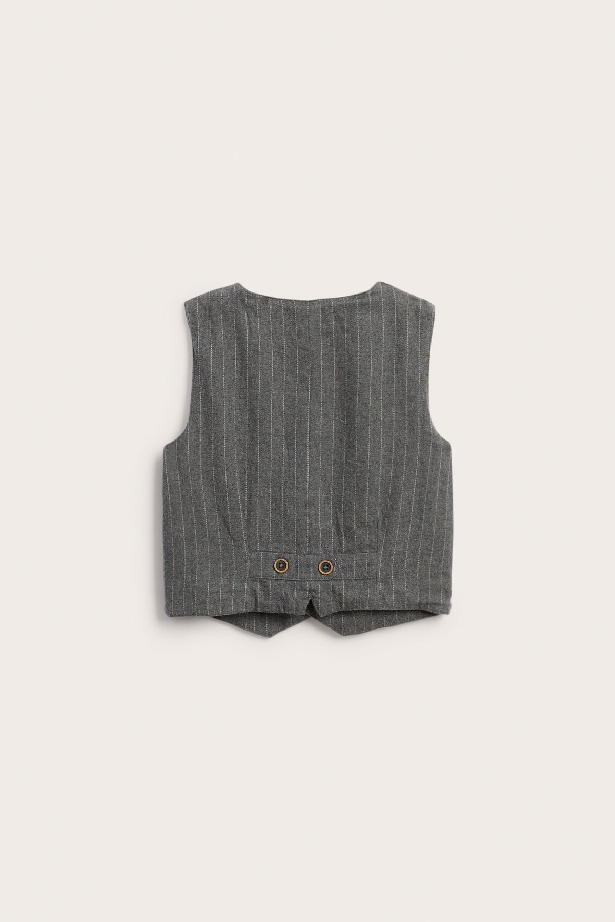 Kids grey woven vest with fox embroidery