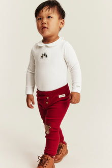 Baby white ribbed Christmas bodysuit