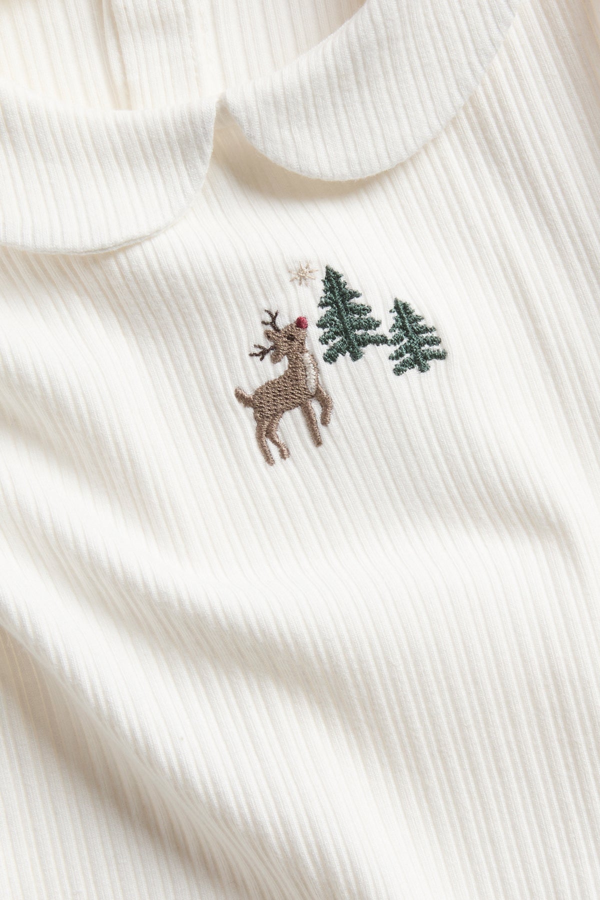 Baby white ribbed Christmas bodysuit
