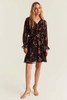 Women's lilac floral chiffon dress