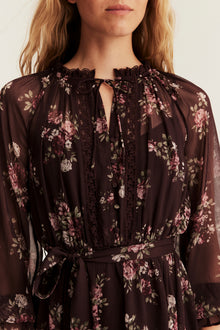 Women's lilac floral chiffon dress