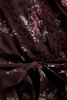 Women's lilac floral chiffon dress