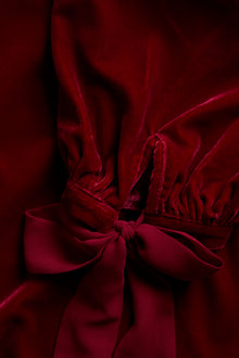 Women's red velvet blouse