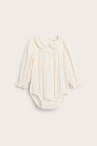 Baby white bodysuit blouse with collar
