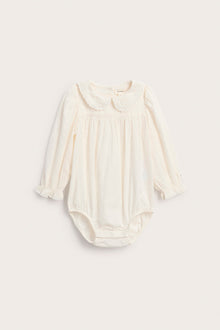 Baby white bodysuit blouse with collar