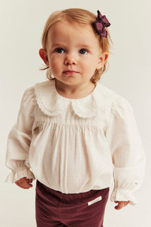 Baby white bodysuit blouse with collar