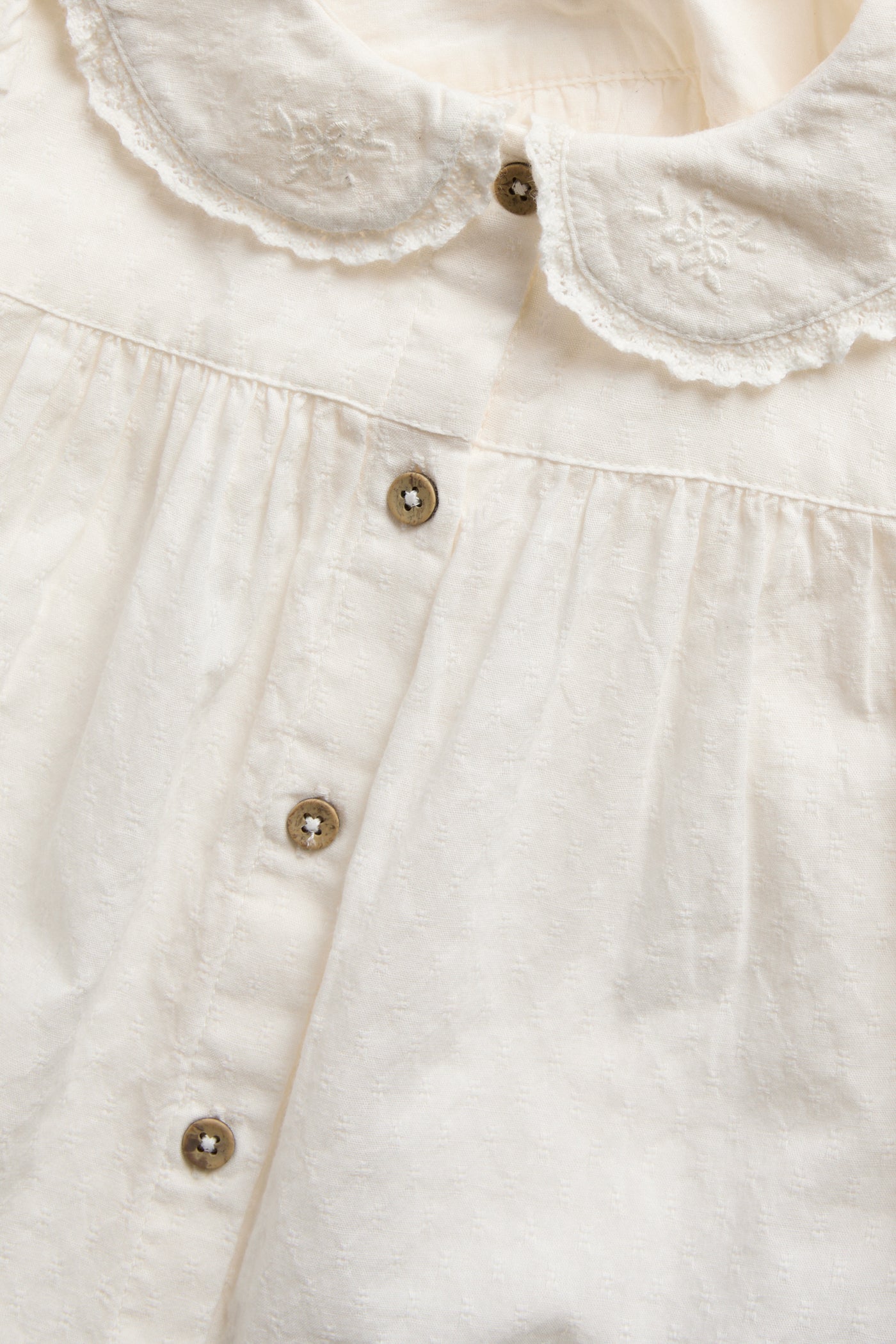 Kids white blouse with embroidered collar
