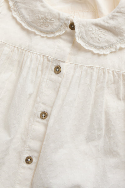 Kids white blouse with embroidered collar