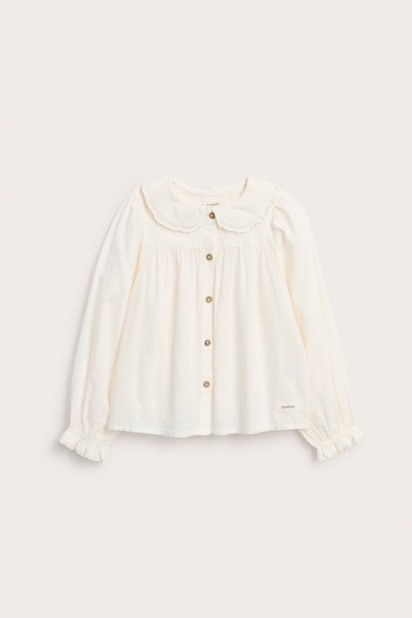 Kids white blouse with embroidered collar