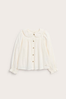 Kids white blouse with embroidered collar