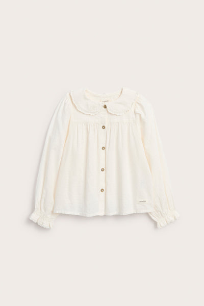Kids white blouse with embroidered collar