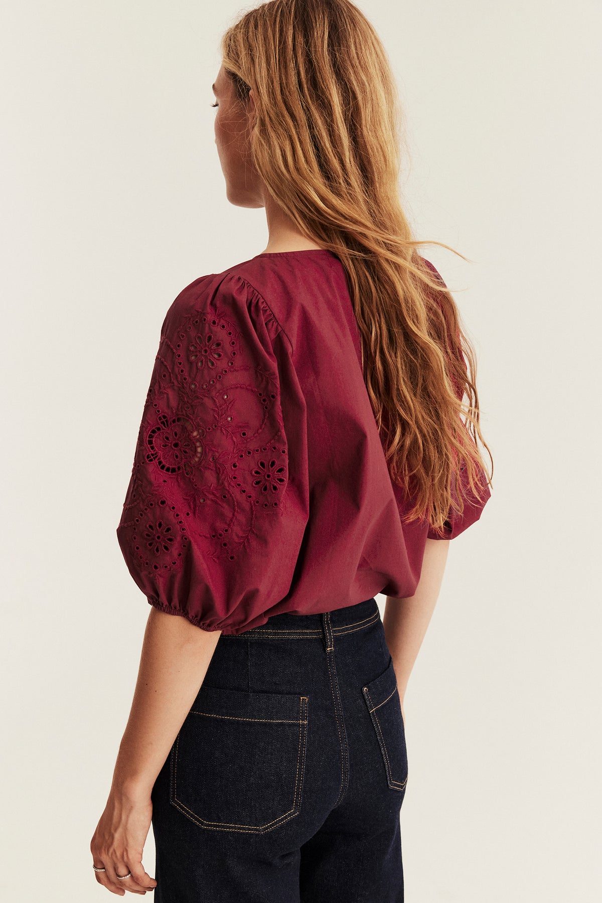 Women's red christmas blouse
